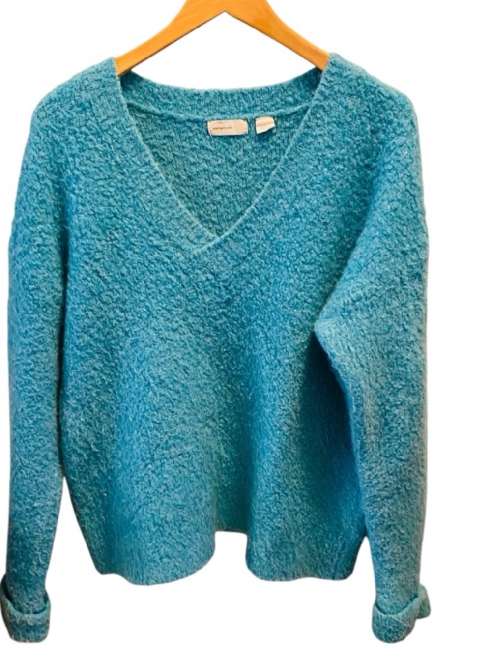 ANTHROPOLOGIE SLEEPING ON SNOW Blue Soft Wool Blend Sweater